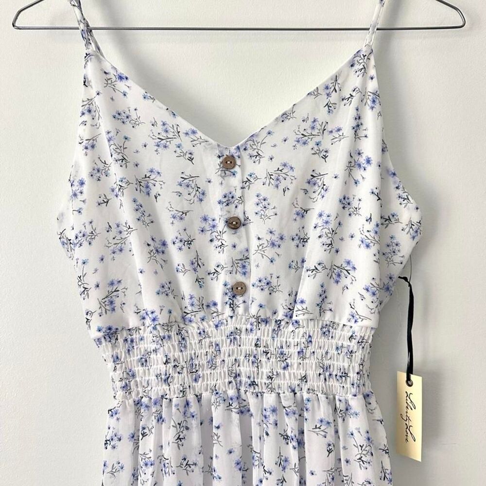 NWT Liberty Love white & blue floral maxi dress medium women